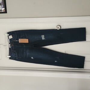 YMI High Rise Distressed Jeans in Deep Blue